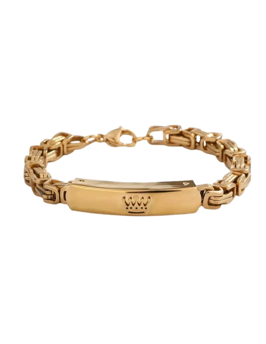 Fashionable Gold-Plated Crown Bracelet for Men & Women