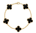 Clover Charm Bracelet – Black & Gold